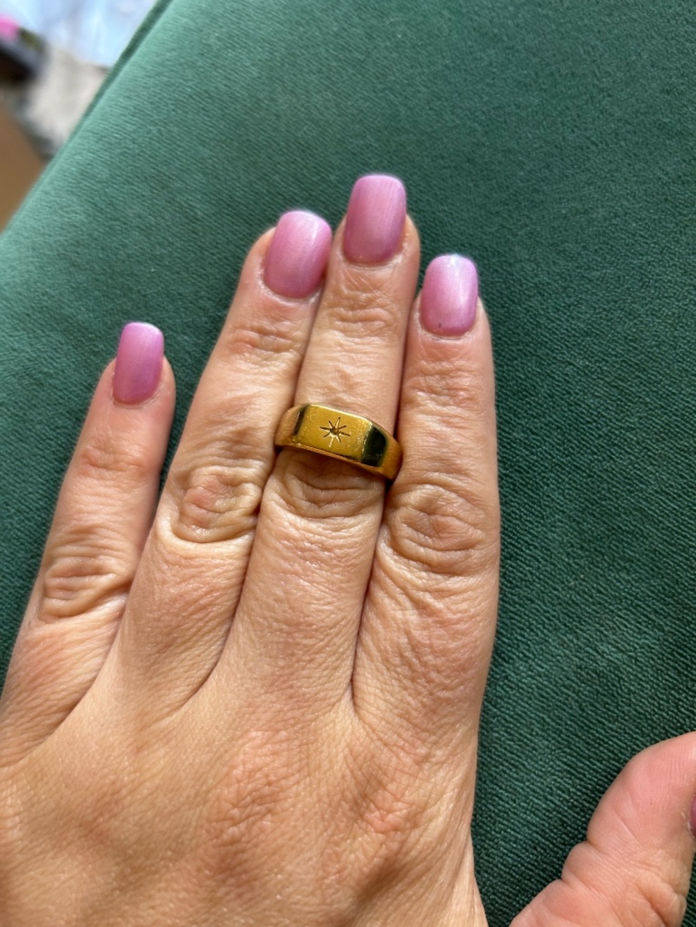 gold signet ring with sunburst * accepting offers